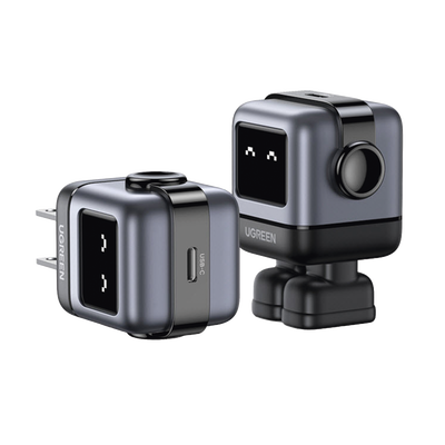UGREEN 15550 Cargador Mini GaNRobot 30W serie UNO | 1 USB-C de Carga Rápida | Tecnología GaN II | Multiprotocolo PD/QC/SCP/FCA | Carga Inteligente | Pantalla LED | Zapato Magnético Extraíble | Thermal Guard | Color Negro. - imagen 5