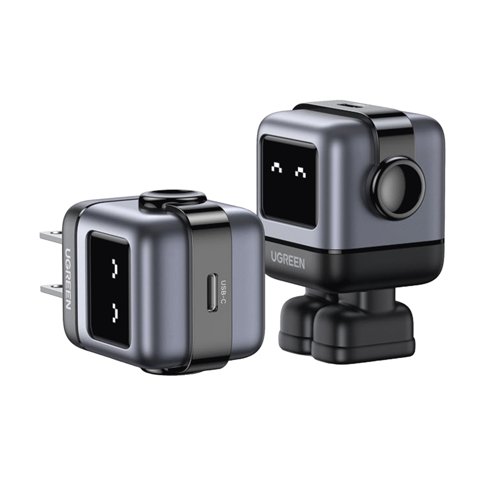 UGREEN 15550 Cargador Mini GaNRobot 30W serie UNO | 1 USB-C de Carga Rápida | Tecnología GaN II | Multiprotocolo PD/QC/SCP/FCA | Carga Inteligente | Pantalla LED | Zapato Magnético Extraíble | Thermal Guard | Color Negro. - imagen 5