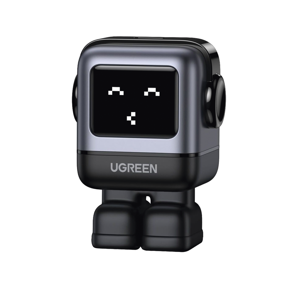 UGREEN 15550 Cargador Mini GaNRobot 30W serie UNO | 1 USB-C de Carga Rápida | Tecnología GaN II | Multiprotocolo PD/QC/SCP/FCA | Carga Inteligente | Pantalla LED | Zapato Magnético Extraíble | Thermal Guard | Color Negro.