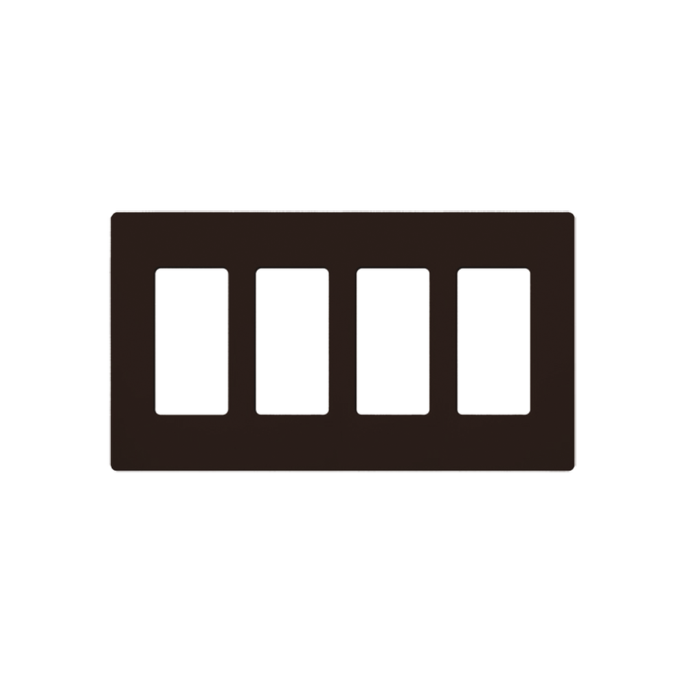 LUTRON ELECTRONICS CW4-BR PLACA DE PARED COLOR CAFÉ, 4 ESPACIOS