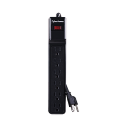 Multicontacto Con Supresor de Picos, Voltaje de Entrada 125 Vca NEMA 5-15P, Con 6 Salidas NEMA 5-15R, 1200 Joules