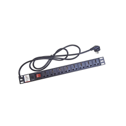Protector de 120 Vca con 8 contactos de alimentación en color negro para aplicaciones en Rack